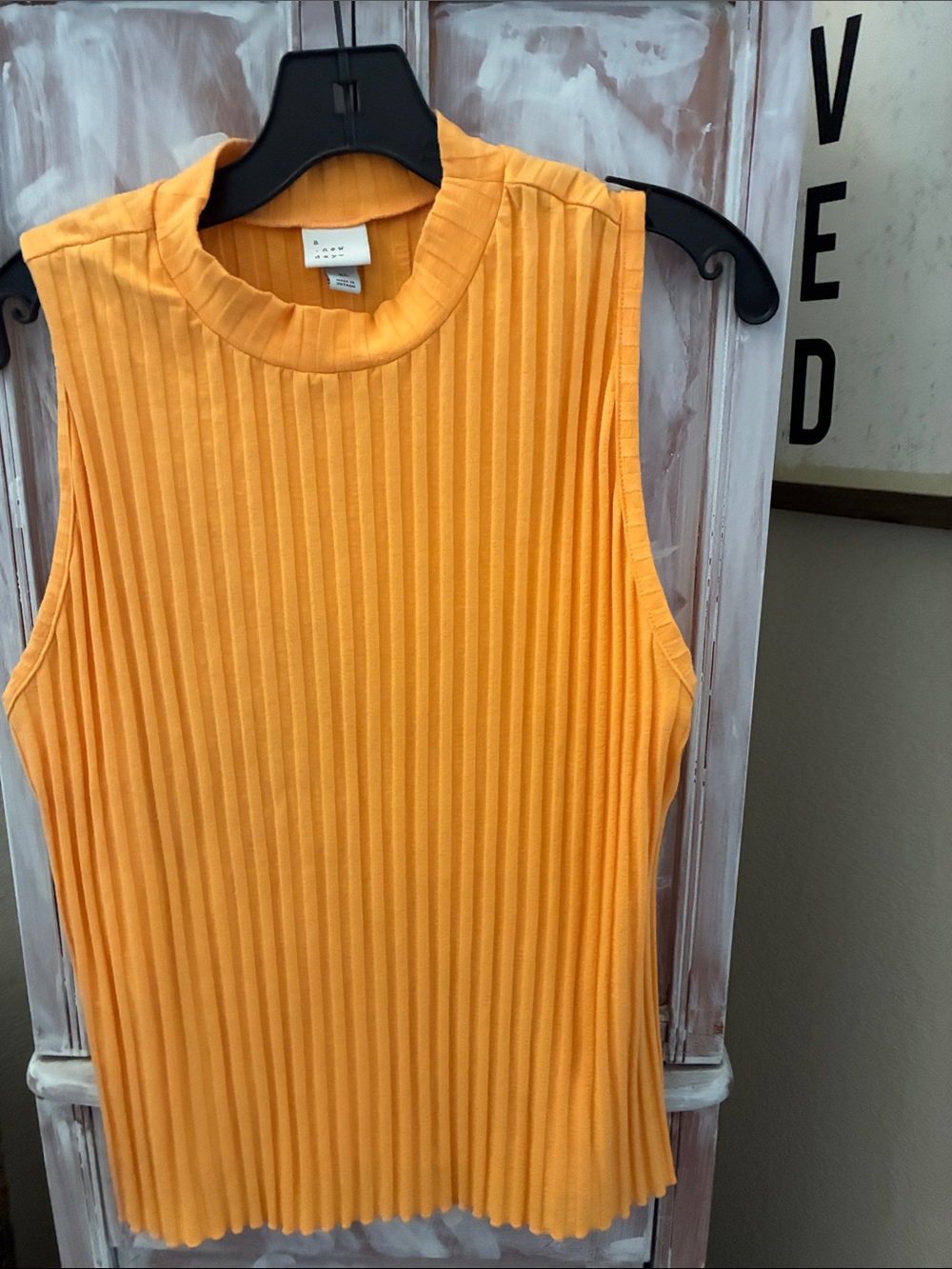 a new day Sleeveless Ribbed Tank Top in Bright Orange